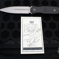 Blackside Customs Phase 7 SDM- Double Edge Dagger - Carbon Fiber Scales- Magnacut Stonewash Blade BSC-P7SDM-CF-SW