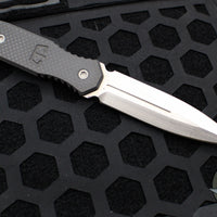 Blackside Customs Phase 7 SDM- Double Edge Dagger - Carbon Fiber Scales- Magnacut Stonewash Blade BSC-P7SDM-CF-SW