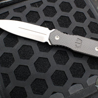 Blackside Customs Phase 7 SDM- Double Edge Dagger - Carbon Fiber Scales- Magnacut Stonewash Blade BSC-P7SDM-CF-SW