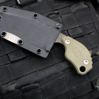 Blackside Customs/Strider Knives SLCC Fixed Blade- Tanto Edge- OD Green G-10 Scale- OD Green 1/2 Tone Camo Blade Finish