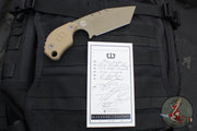 Blackside Customs/Strider Knives SLCC Fixed Blade- Tanto Edge- Coyote Tan G-10 Scale- Coyote Tan Blade Finish