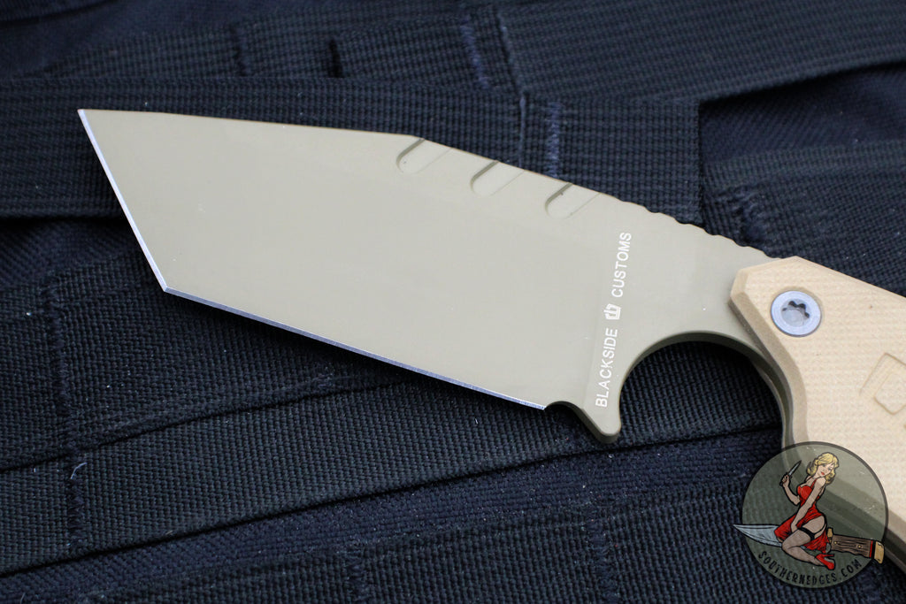 Blackside Customs/Strider Knives SLCC Fixed Blade- Tanto Edge- Coyote ...