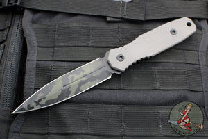 Blackside Customs Phase 7 SDM- Double Edge Dagger - Titanium Scales- Magnacut Black Camo Cerakote Blade BSC-P7SDM-TI-BLKCAMO