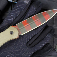 Blackside Customs Phase 7 SDM- Double Edge Dagger - Freddy's Dirty Sweater Edition- Tan G-10 Handle Scales- Dirty Sweater Finished Blade BSC-P7SDM-FREDDY