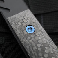 Blackside Customs Rykochet- Tomahawk- Black PVD Finished- Carbon Fiber Handle Scales- Carbon Fiber Head Scales- Titanium Hardware BSC-T-BLK-CF-CF