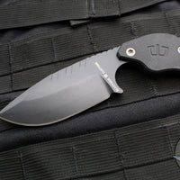 Blackside Customs/Strider Knives SLCC Fixed Blade- Drop Point Edge- Black G-10 Scale- Black Finished Magnacut Blade