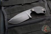 Blackside Customs/Strider Knives SLCC Fixed Blade- Drop Point Edge- Black G-10 Scale- Black Finished Magnacut Blade