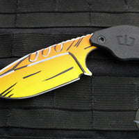 Blackside Customs/Strider Knives SLCC Fixed Blade- Drop Point Edge- Black G-10 Scale- Borderlands Finished Magnacut Blade