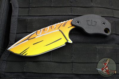 Blackside Customs/Strider Knives SLCC Fixed Blade- Drop Point Edge- Black G-10 Scale- Borderlands Finished Magnacut Blade