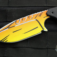 Blackside Customs/Strider Knives SLCC Fixed Blade- Drop Point Edge- Black G-10 Scale- Borderlands Finished Magnacut Blade