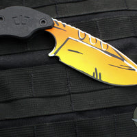 Blackside Customs/Strider Knives SLCC Fixed Blade- Drop Point Edge- Black G-10 Scale- Borderlands Finished Magnacut Blade