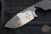 Blackside Customs/Strider Knives SLCC Fixed Blade- Drop Point Edge- Black G-10 Scale- Gray Camo With Orange Chips Finished Magnacut Blade