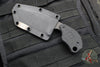 Blackside Customs/Strider Knives SLCC Fixed Blade- Drop Point Edge- Black G-10 Scale- Gray Camo With Orange Chips Finished Magnacut Blade