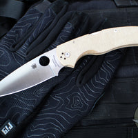 Spyderco Native Chief Folding Knife- Brown Micarta Handle- Cru-Wear Satin Blade C244MPCW