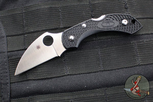 Spyderco Dragonfly Compact Folding Knife- Wharncliffe Edge- Black FRN Handle- Satin Blade C28FPWCBK2