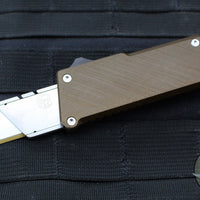 Chaves Knives C.H.U.B. OTF Knife - Crosshatch Pattern Brown Handle