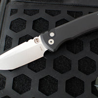 Chaves Protech Knives- Redencion 229- OTS Auto- Tanto Edge- Black Handle- Stonewash Blade