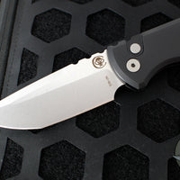 Chaves Protech Knives- Redencion 229- OTS Auto- Tanto Edge- Black Handle- Stonewash Blade