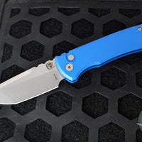 Chaves Protech Knives- Redencion 229- OTS Auto- Tanto Edge- Blue Handle- Stonewash Blade