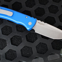 Chaves Protech Knives- Redencion 229- OTS Auto- Tanto Edge- Blue Handle- Stonewash Blade