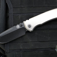 Chaves Knives Integral Redencion 229 Folder- Drop Point- Bright Stonewash Titanium Handle- Stonewash DLC Finished Blade