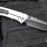 Chaves Knives Integral Redencion 229 Folder- Drop Point- Bright Stonewash Titanium Handle- Stonewash DLC Finished Blade