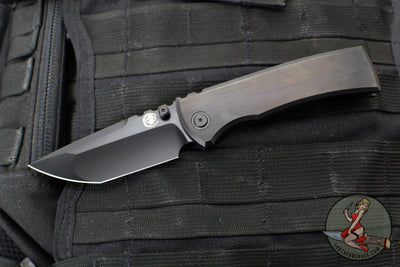 Chaves Knives Integral Redencion 229 Folder- Tanto Edge- Black PVD Finished Titanium Handle- Black PVD Finished Blade