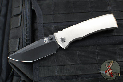 Chaves Knives Integral Redencion 229 Folder- Tanto Edge- Bright Stonewash Titanium Handle- Stonewash DLC Finished Blade