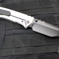 Chaves Knives Integral Redencion 229 Folder- Tanto Edge- Bright Stonewash Titanium Handle- Stonewash DLC Finished Blade