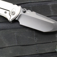 Chaves Knives Integral Redencion 229 Folder- Tanto Edge- Bright Stonewash Titanium Handle- Stonewash DLC Finished Blade