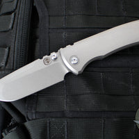 Chaves Knives Integral Redencion 229 Folder- Drop Point- Titanium Handle- Stonewash Finished Blade