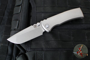 Chaves Knives Integral Redencion 229 Folder- Drop Point- Titanium Handle- Stonewash Finished Blade