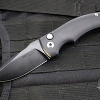 Defiant 7- Valmara- Out The Side (OTS) Auto Knife-  Black Handle- Black DLC Finished Blade