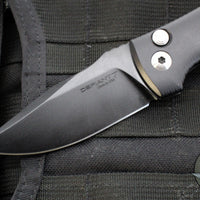 Defiant 7- Valmara- Out The Side (OTS) Auto Knife-  Black Handle- Black DLC Finished Blade