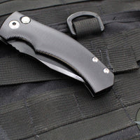 Defiant 7- Valmara- Out The Side (OTS) Auto Knife-  Black Handle- Black DLC Finished Blade