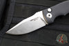 Defiant 7- Valmara- Out The Side (OTS) Auto Knife-  Black Handle- Stonewash Finished Blade