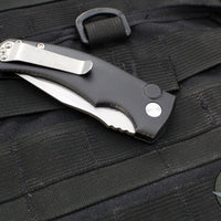 Defiant 7- Valmara- Out The Side (OTS) Auto Knife-  Black Handle- Stonewash Finished Blade