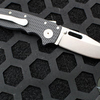 Demko Knives- AD20.5 Shark Lock Knife- Clip Point Or Shark Foot- Black G-10 Handle- Stonewash Finished 20CV Blade