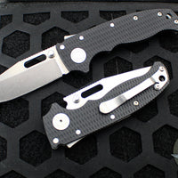 Demko Knives- AD20.5 Shark Lock Knife- Clip Point Or Shark Foot- Black G-10 Handle- Stonewash Finished 20CV Blade