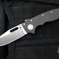 Demko Knives- AD20.5 Shark Lock Knife- Clip Point Or Shark Foot- Carbon Fiber Handle- Stonewash Finished 20CV Steel Blade