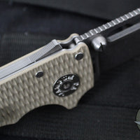 Demko Knives- AD20.5 Shark Lock Knife- Clip Point Or Shark Foot- FDE G-10 Handle- Stonewash Finished 3V Blade