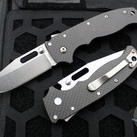 Demko Knives- AD20.5 Shark Lock Knife- Clip Point Or Shark Foot- Carbon Fiber Handle- Stonewash Finished D2 Blade