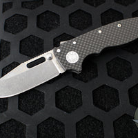 Demko Knives- AD20.5 Shark Lock Knife- Clip Point- Carbon Fiber Handle- Stonewash Finished S35VN Blade