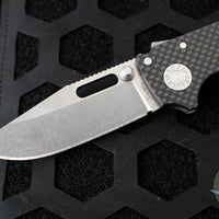 Demko Knives- AD20.5 Shark Lock Knife- Clip Point- Carbon Fiber Handle- Stonewash Finished S35VN Blade