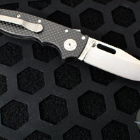 Demko Knives- AD20.5 Shark Lock Knife- Clip Point- Carbon Fiber Handle- Stonewash Finished S35VN Blade