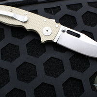 Demko Knives- AD20.5 Shark Lock Knife- Clip Point Or Shark Foot- Coyote G-10 Handle- Stonewash Finished S35VN Blade