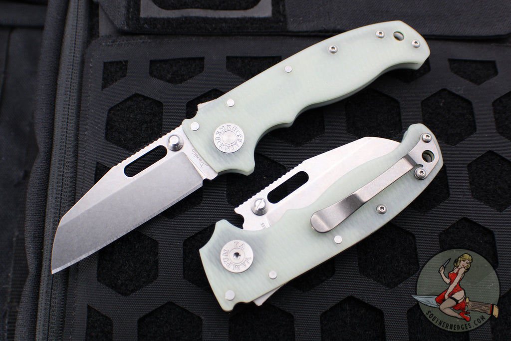 Demko Knives- AD20.5 Shark Lock Knife- Shark Foot- Natural G-10 Handle- Stonewash Finished S35VN Blade