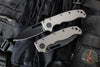 Demko Knives- AD20.5 Shark Lock Knife- Stealth- Slicer Shark- Artillery Gray Aluminum Handle- Black DLC Finished 20CV Steel Blade