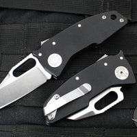 Demko Knives- Nano Shark- Shark Lock Knife- Shark Foot- Black G-10 Handle- Stonewash Finished 20CV Blade