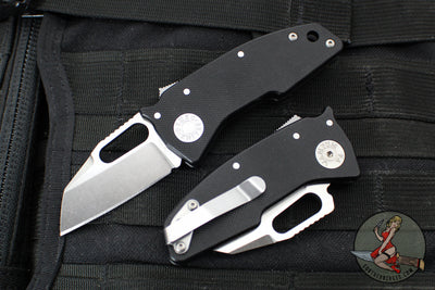 Demko Knives- Nano Shark- Shark Lock Knife- Shark Foot- Black G-10 Handle- Stonewash Finished 20CV Blade